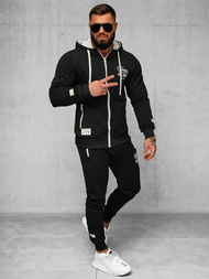 Komplet dresowy męski czarny OZONEE O/FF5032AB