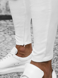 Spodnie męskie chino materiałowe białe OZONEE DJ/550170