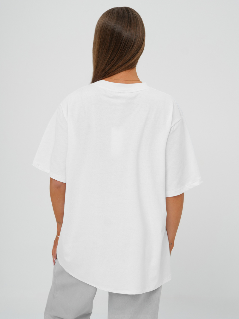 T-shirt damski z nadrukiem biały OZONEE DJ77423