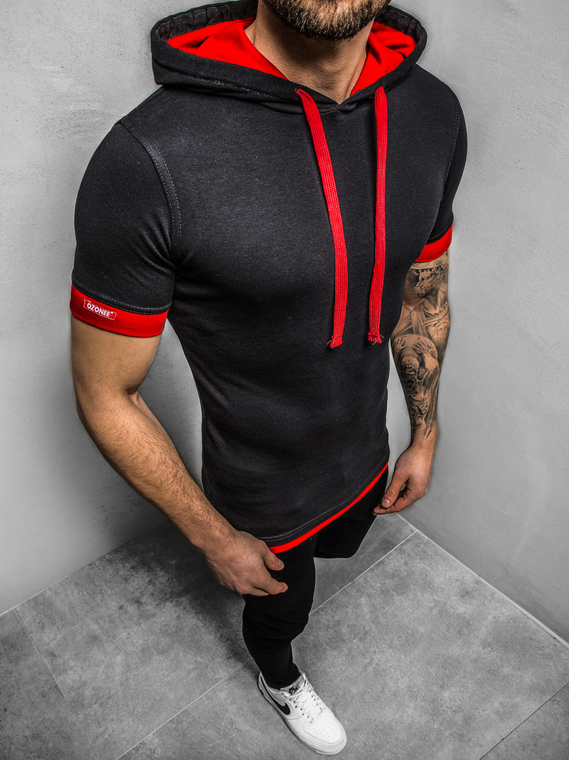 Футболка чоловіча Чорно-Червона OZONEE O/1273Z