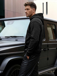 Bluza z kapturem męska czarna OZONEE JS/8B1990/3