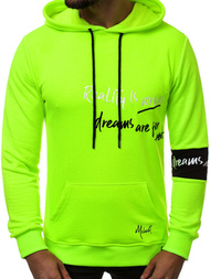 Bluza z kapturem męska zielona-neon OZONEE MACH/3105Z