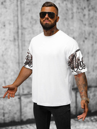 T-shirt męski oversize biały OZONEE O/3432