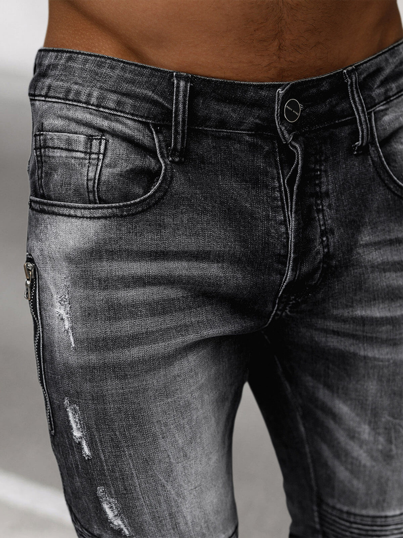 Spodnie jeansowe męskie czarne OZONEE NB/MP0007N