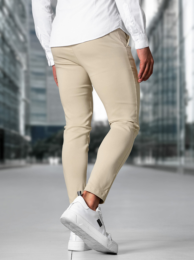 Spodnie męskie chino beżowe OZONEE O/P4049Z