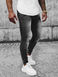 Spodnie jeansowe joggery męskie czarne OZONEE NB/MP0053/2NZ