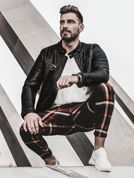 Kurtka skórzana męska czarna OZONEE YD/BF5920107Z