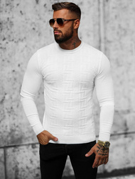 Sweter męski biały OZONEE O/ZZ190126