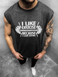 Koszulka bez rękawów męska grafitowa OZONEE MACH/M1210Z