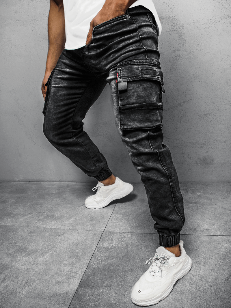 Spodnie męskie jogger czarne OZONEE JS/K10004/2