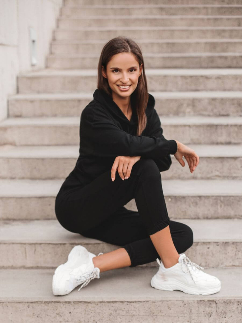 Komplet dresowy dwuczęściowy czarny OZONEE O/MB2041/21