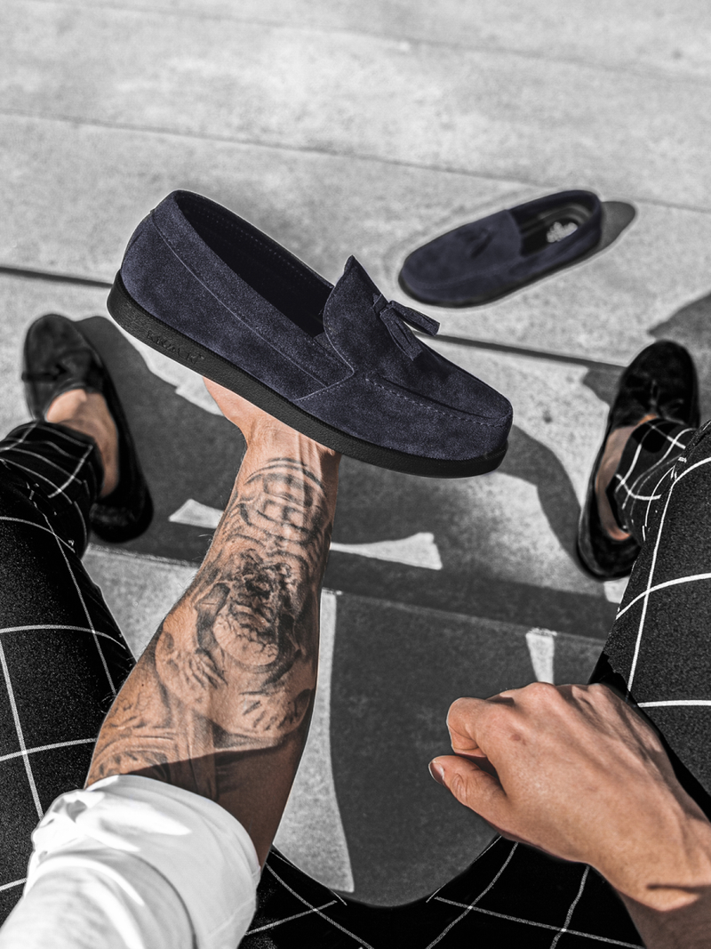 Buty męskie slip on granatowe o/kn07