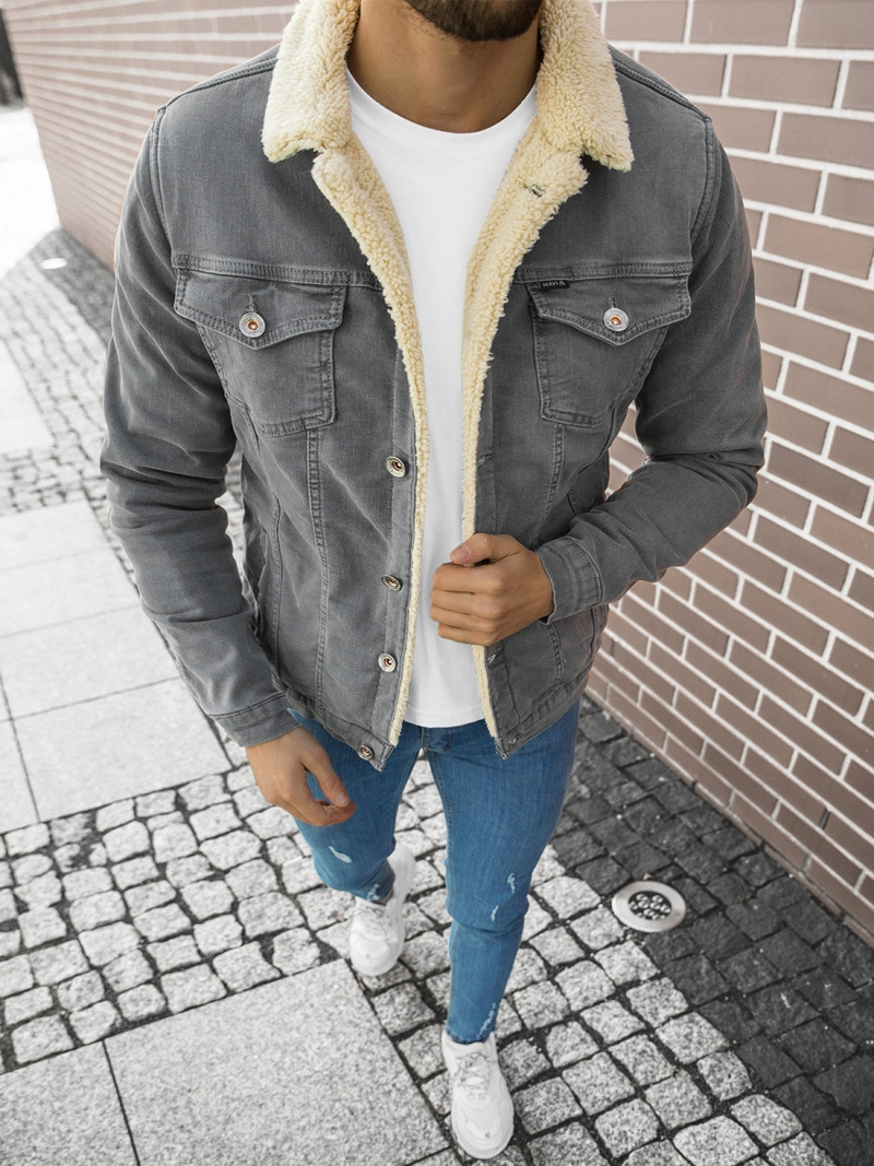 Kurtka męska jeans szara OZONEE BN/7319