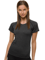T-Shirt damski bez nadruku grafitowy OZONEE JS/A2158