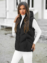 Kamizelka damska pikowana czarna OZONEE JS/5M3176/392Z