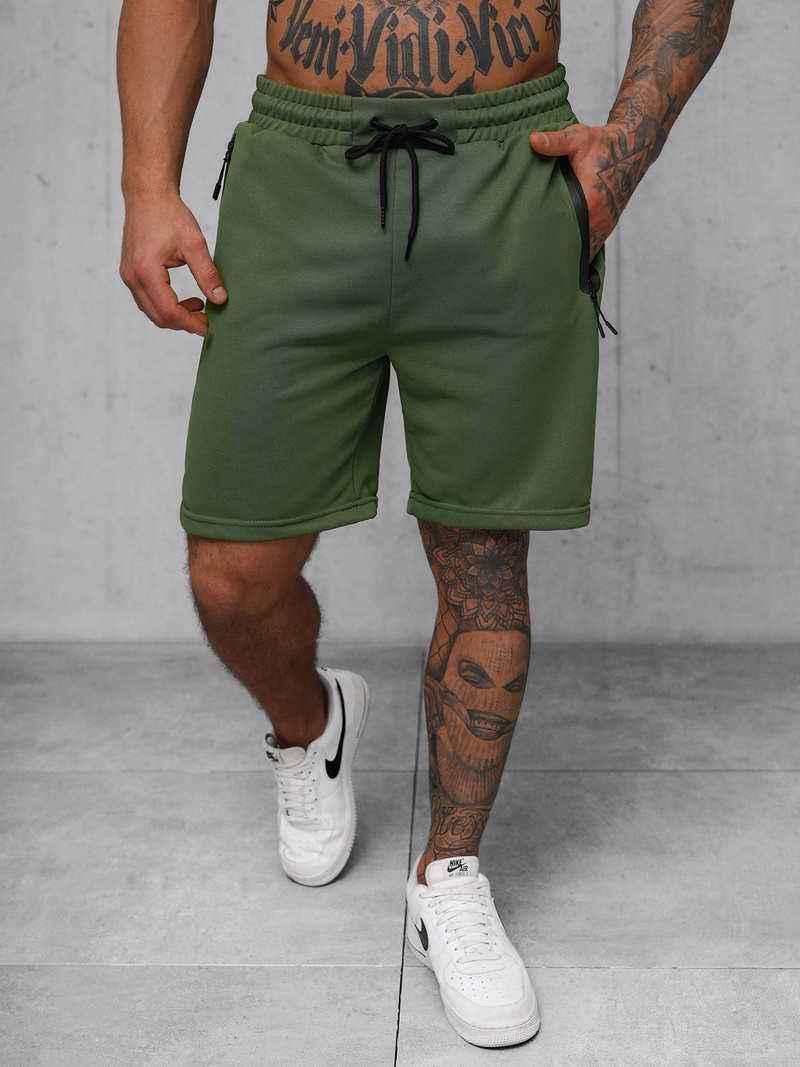 Spodenki dresowe męskie khaki OZONEE JS/17K532/29