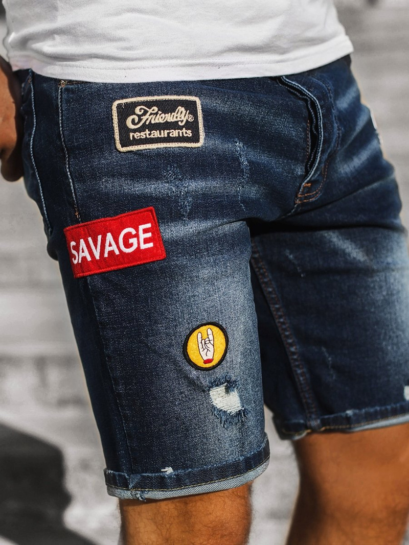 Spodenki jeansowe męskie niebieskie OZONEE G/1070