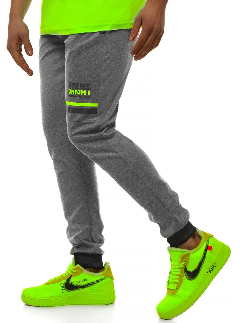 Spodnie dresowe męskie grafitowe OZONEE JS/AM108