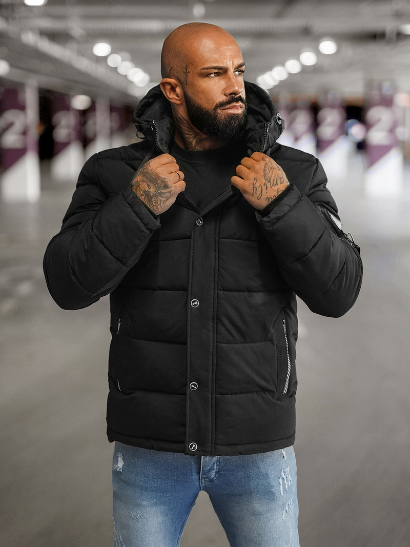 Kurtka męska pikowana czarna OZONEE JS/57M7503/392