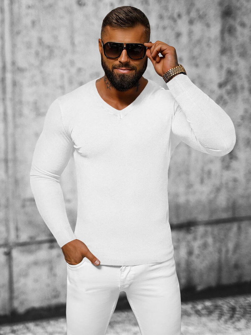 Светр чоловічій Бiлий OZONEE NB/MMB601/1Z