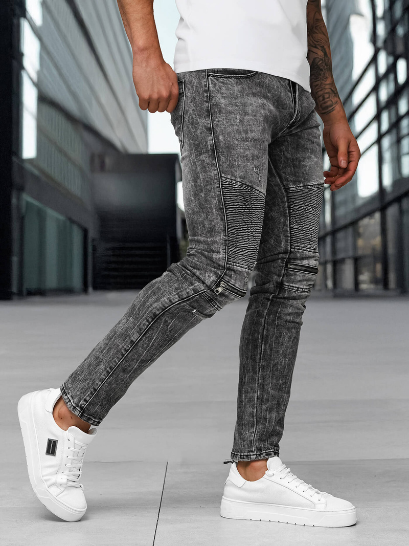 Spodnie jeansowe męskie czarne OZONEE NB/MP0069NZ