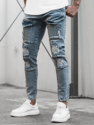 Spodnie jeansowe męskie jasno-niebieskie OZONEE DR/K139/22