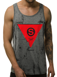 T-Shirt męski bez rękawów grafitowy OZONEE JS/SS11057