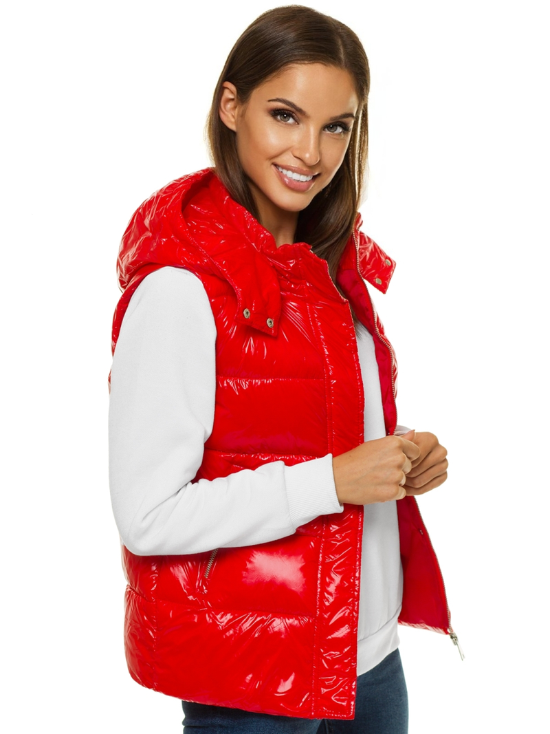 Стьобаний жіночий жилет червоний OZONEE O/SW025/4