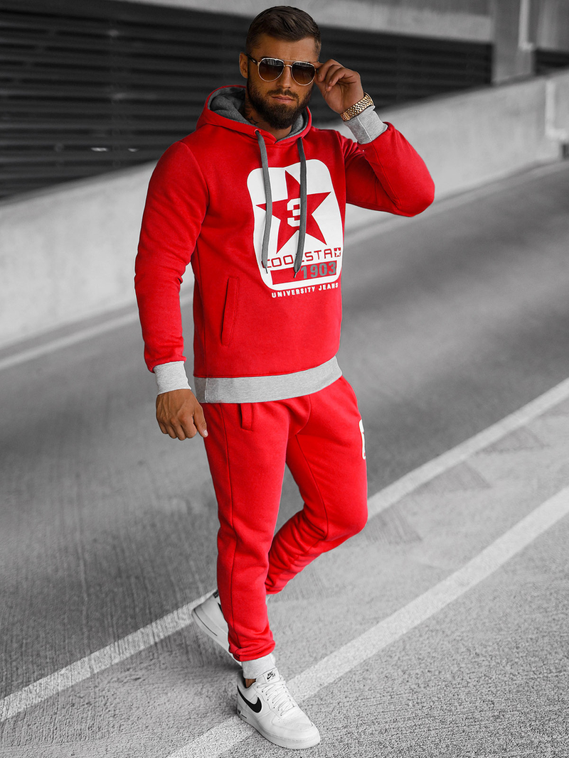 Спортивний костюм чоловічій червоний OZONEE JS/8C59/18Z