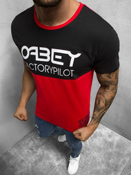 T-Shirt męski z nadrukiem czarny OZONEE O/1179Z