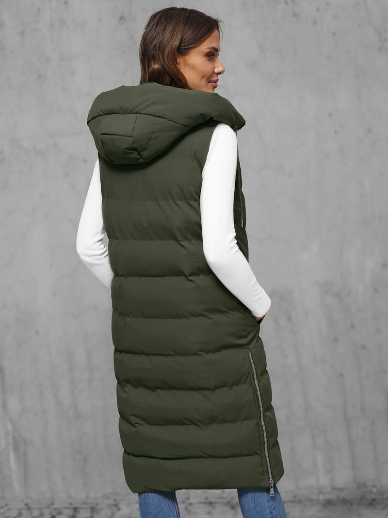 Стьобаний жіночий жилет Темно-Зелена OZONEE JS/5M3157/136