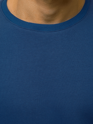 Bluza męska bez kaptura ocieplana gładka granatowa OZONEE O/11037