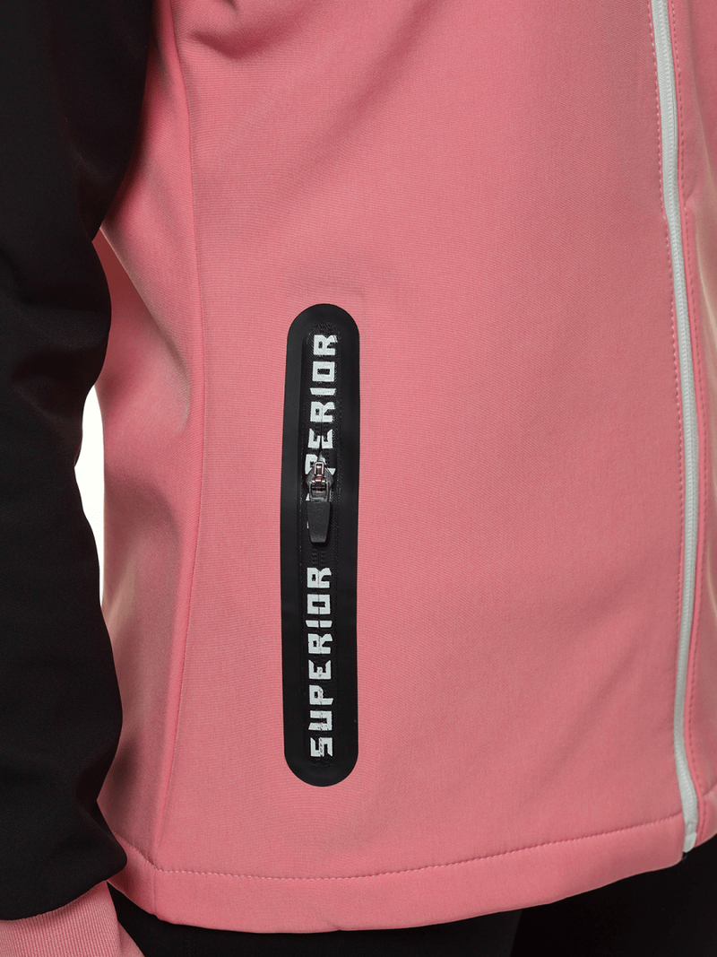 Kurtka softshell damska z kapturem jasnoróżowa OZONEE JS/HD184/25