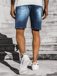 Шорти джинові чоловічі синьо-червоний OZONEE JS/KK1071