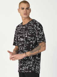 T-Shirt męski z nadrukiem czarny OZONEE MR/21533