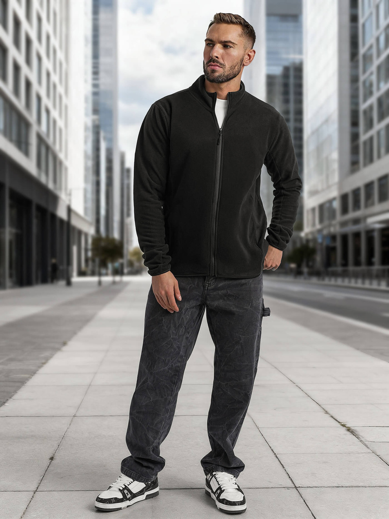 Bluza męska rozpinana czarna OZONEE JS/HH016/3