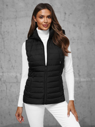 Стьобаний жіночий жилет Чорна OZONEE JS/16M9150/392