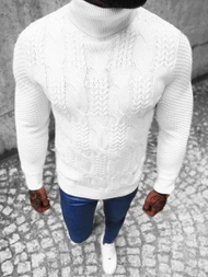 Sweter męski golf biały OZONEE NB/MM6012/1