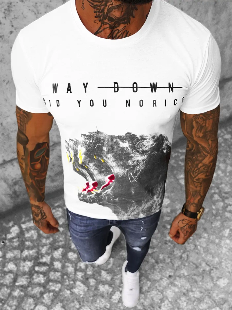 T-Shirt męski biały OZONEE O/1298Z