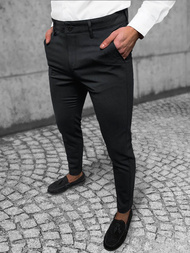Spodnie męskie chino materiałowe czarne OZONEE O/1000