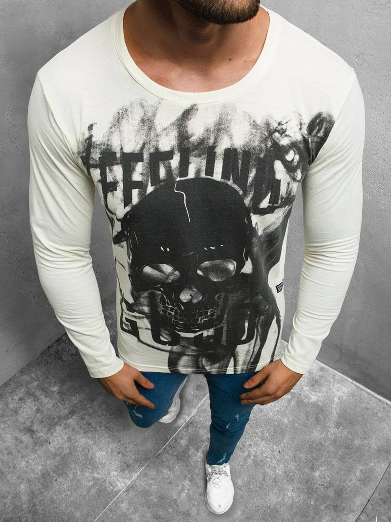 Longsleeve męski beżowy OZONEE O/1291