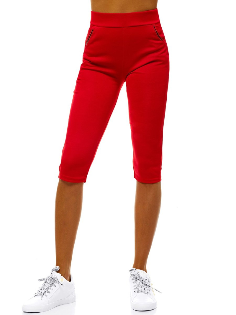 Legginsy krótkie damskie czerwone OZONEE JS/1027/E5