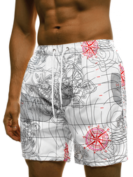 Spodenki kąpielowe męskie białe OZONEE JS/ST073