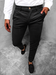 Spodnie chinosy męskie czarne OZONEE JB/JP1146/1