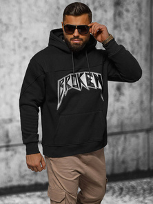 Bluza z kapturem oversize czarna OZONEE O/SWE23019