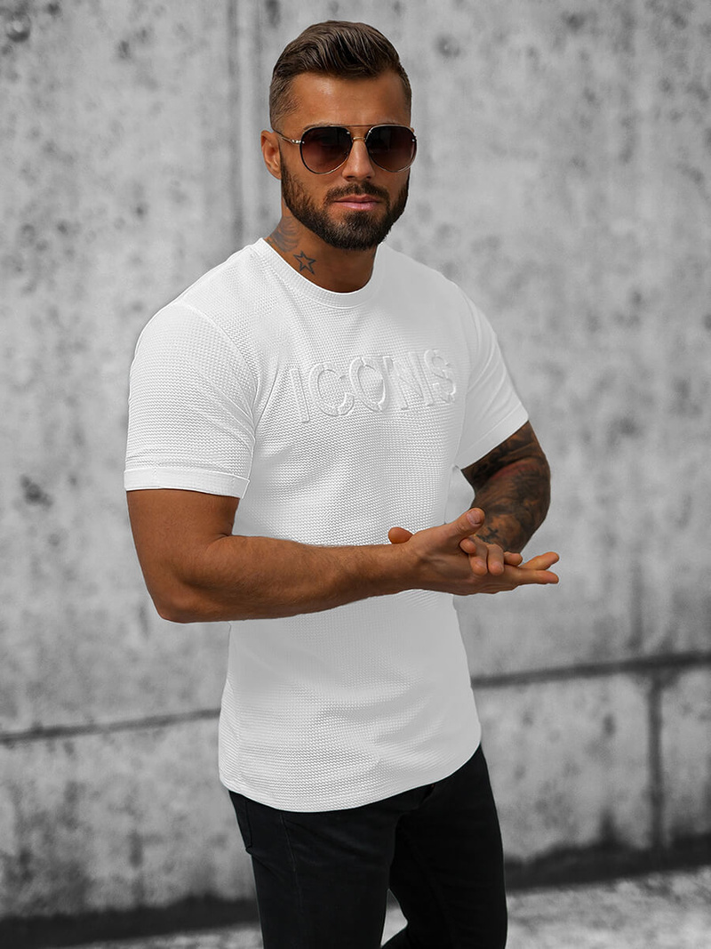 T-Shirt męski biały OZONEE O/JW533B