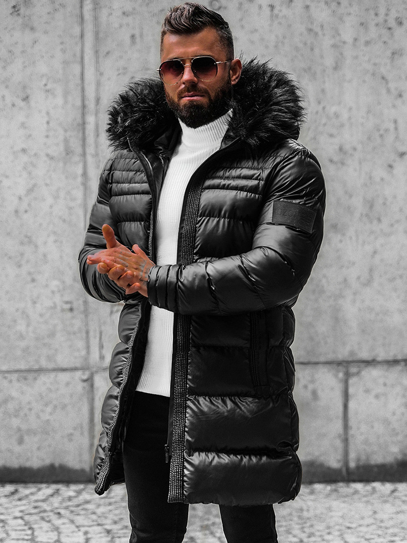 Kurtka męska zimowa czarna OZONEE O/K2233