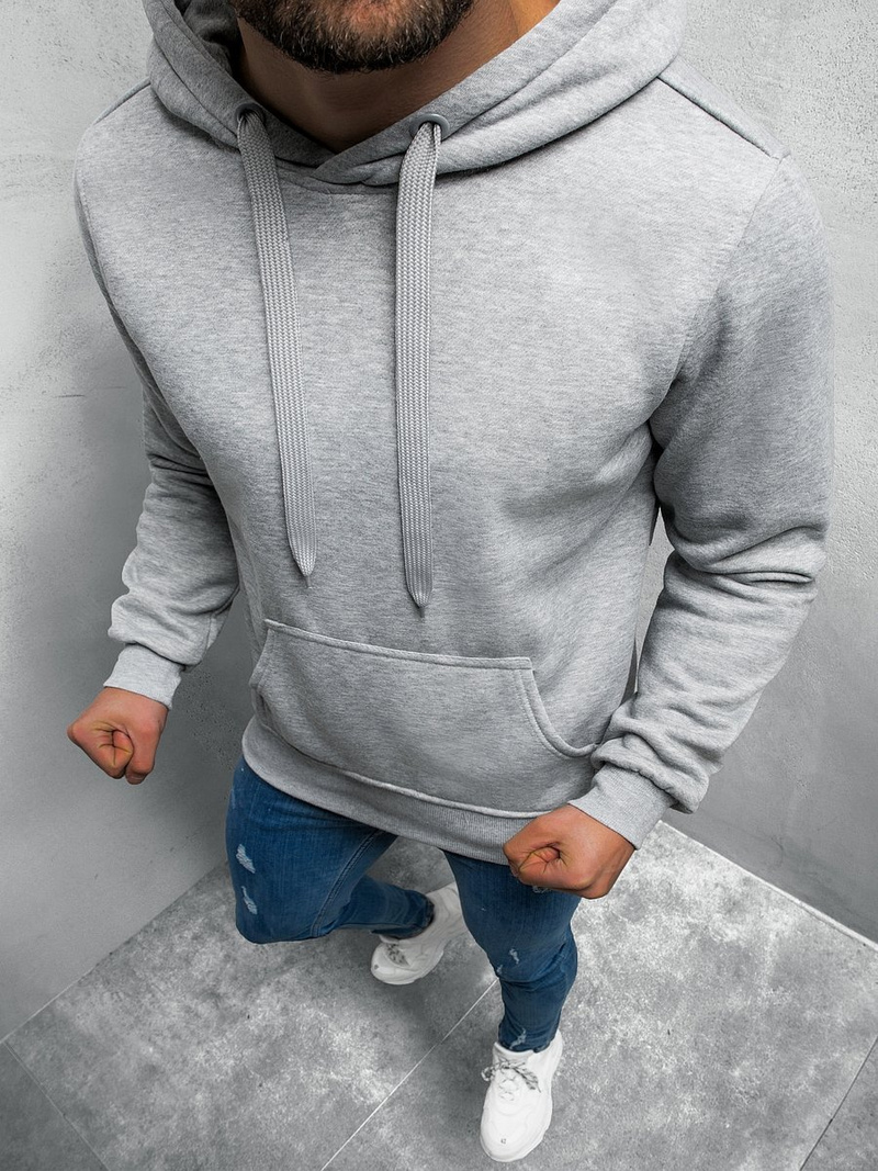 Bluza męska z kapturem szara OZONEE JS/2009Z