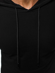 Longsleeve z kapturem męski czarny OZONEE MECH/2148TZ