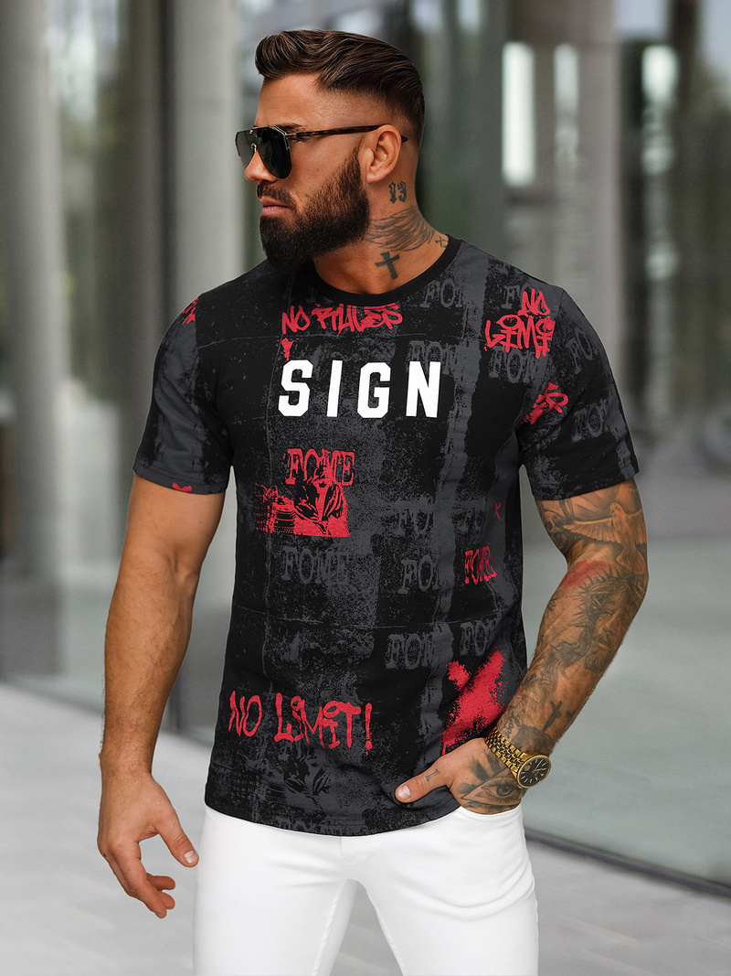 Футболка Чоловіча Чорна OZONEE O/MPO3468